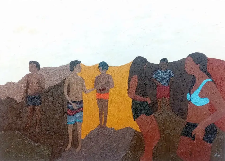 Jovenes Guanajuatenses compartiendo ideas en el Mar Muerto, Mauricio Benitez