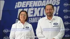 Juana de la Cruz Mart&iacute;nez y Armando Rangel Hern&aacute;ndez, presidenta y secretario general del PAN Guanajuato