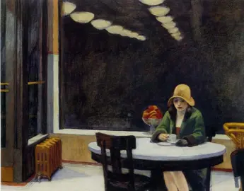 Edward Hooper, mujer tomando caf&eacute;
