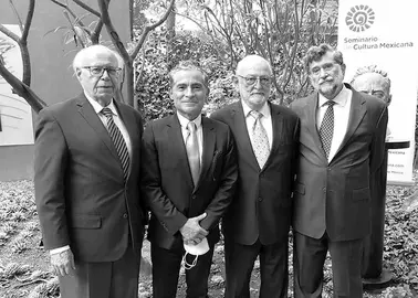 Jos&eacute; Ram&oacute;n Narro Robles, Felipe Leal, Jos&eacute; Sarukh&aacute;n y Francisco Barn&eacute;s de Castro - Foto, Pascual Borzelli Iglesias