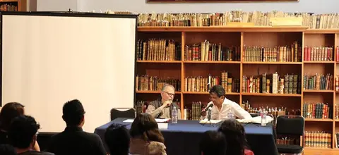David Huerta con el guanajuatense Carlos Ulises Mata - Foto, Velio Ortega