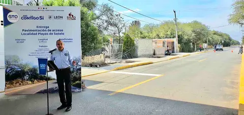 Entregan pavimentaci&oacute;n de acceso a Playas de Sotelo