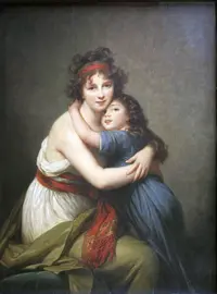 Elisabeth Vig&eacute;e Le Brun, Autorretrato con su hija Julie (&aacute; l'Antique), 1789, &oacute;leo sobre tabla, 130 x 94 cm (Mus&eacute;e du Louvre, Par&iacute;s)