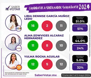 Libia encabeza evaluaci&oacute;n de candidaturas al gobierno de Guanajuato