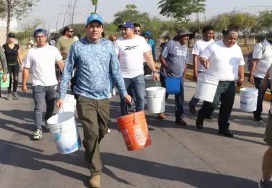 Infractores viales en Le&oacute;n riegan &aacute;rboles como pago de multa