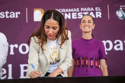La gobernadora Libia Dennise y la presidenta Claudia Sheinbaum concretan inicio de acueducto Sol&iacute;s-Le&oacute;n