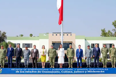 Libia Dennise recibe a gobernadores y mandos de Colima, Jalisco y Michoac&aacute;n