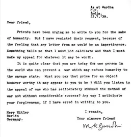 Carta de Mahatma Gandhi a Hitler