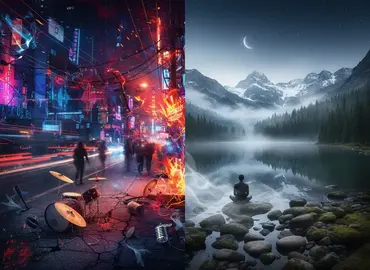 Ruido y silencio - Imagen IA generada con Adobe Firefly