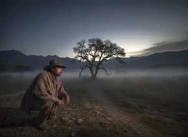 Con su sensible ojo de pr&oacute;fugo Encarnaci&oacute;n Mendoza hab&iacute;a distinguido el perfil de un &aacute;rbol a veinte pasos - IA de Adobe Firefly