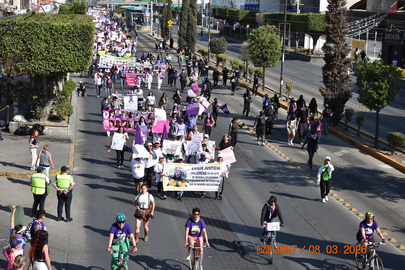 Miles de mujeres marchan en Le&oacute;n para exponen sus demandas en el marco del 8M.