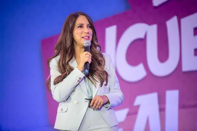 La Gobernadora Libia Dennise Garc&iacute;a Mu&ntilde;oz Ledo durante su intervenci&oacute;n en el Encuentro de Aliadas.