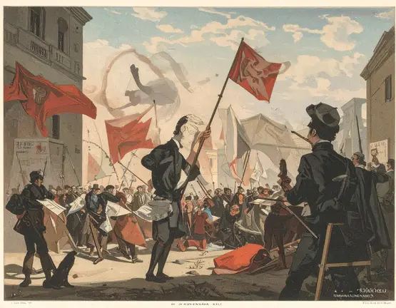 Contra el fascismo - Imagen IA generada con Adobe Fireflu