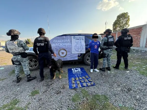 Detiene Unidad K9 a una persona y asegura m&aacute;s de 600 dosis de droga
