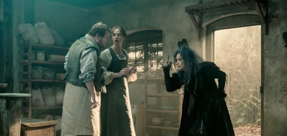 “Into the Woods” is a humorous and heartfelt musical that follows classic fairy tales—all tied together by an original story involving a baker and his wife (James Corden & Emily Blunt), their wish to begin a family and their interaction with the witch (Meryl Streep) who has put a curse on them. In theaters nationwide Dec. 25, 2014. Photo by: Peter Mountain. © 2014 Disney Enterprises, Inc. All Rights Reserved.