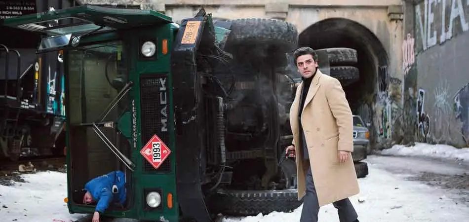****ENVELOPE STORY FOR DECEMBER 4, 2014. DO NOT USE PRIOR TO PUBLICATION********** Oscar Isaac (Abel) in a scene from the movie A Most Violent Year, directed by J. C. Chandor_Photo credit: "Photo by Atsushi Nishijima, Courtesy of A24"