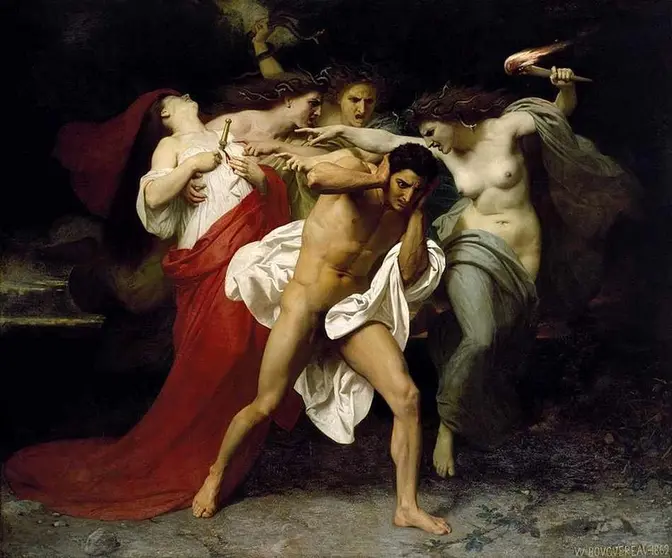 Orestes perseguido por las furias, William-Adolphe Bouguereau, 1862
