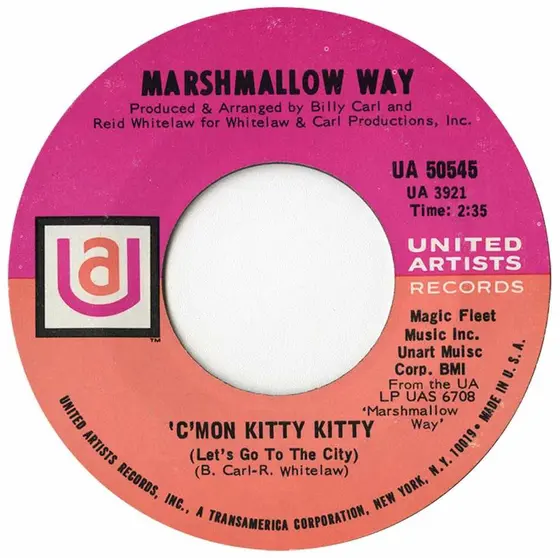 Marshmallow Way - C'mon Kitty-kitty, etiqueta del disco