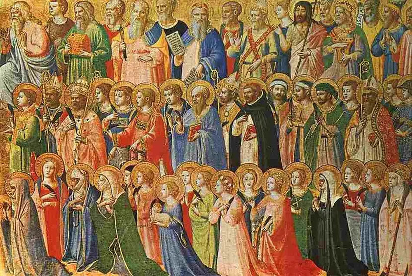 The Forerunners of Christ with Saints and Martyrs, a painting by Fra Angelico, siglo XV --X
