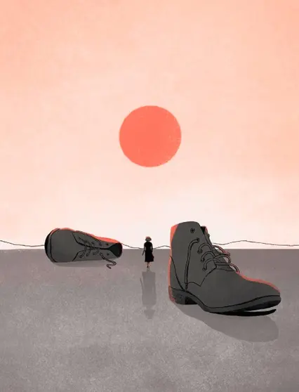 Los zapatos rotos - Ilustración, Lore Mondragón