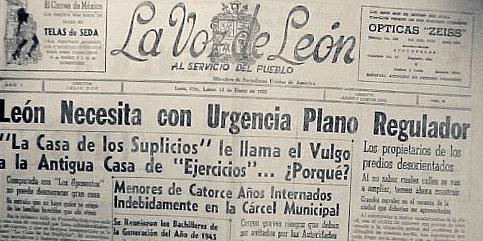 Periódico La voz de Guanajuato, 14 de enero de 1952