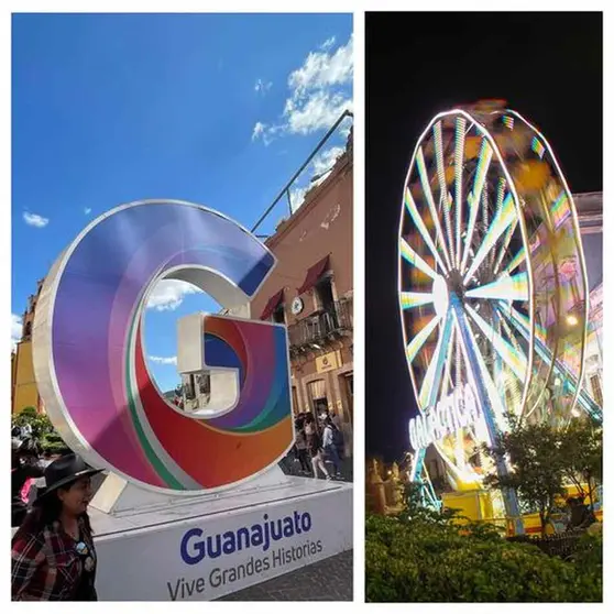 La 'G' monumental y 'rueda de la fortuna' en Guanajuato Capital