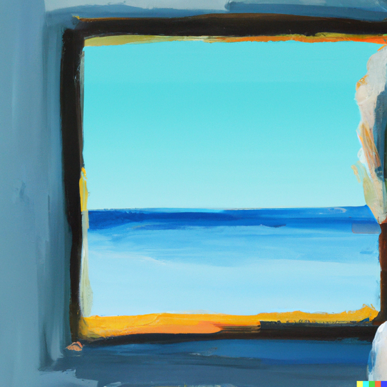 DALL·E 2023-02-05 11.36.27 - An oil painting portrait of look out the window towards an indecipherable horizon