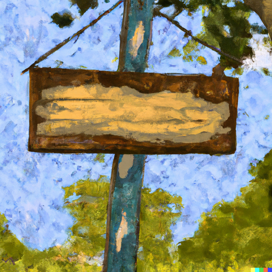 DALL·E 2022-11-13 10.25.27 - _A van Gogh style painting of a wooden sign
