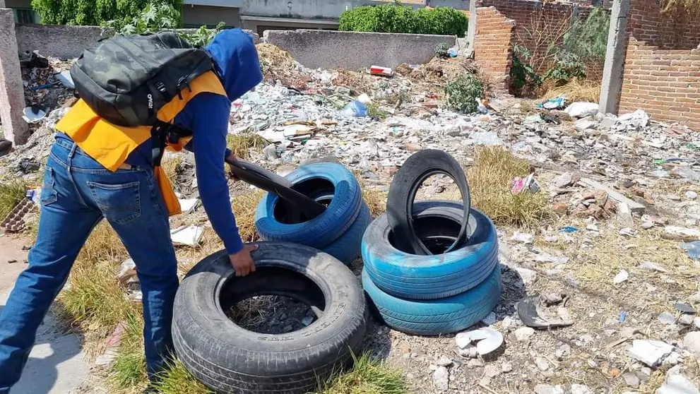 Los brigadistas supervisan la limpieza de patios y el correcto almacenamiento de agua en viviendas de las ocho jurisdicciones sanitarias.