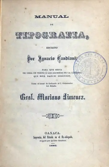 12 Manual de tipograf&iacute;a de Ignacio Candiani, portada, ed. Biblioteca Virtual Miguel de Cervantes, 2018