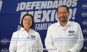 Juana de la Cruz Mart&iacute;nez y Armando Rangel Hern&aacute;ndez, presidenta y secretario general del PAN Guanajuato