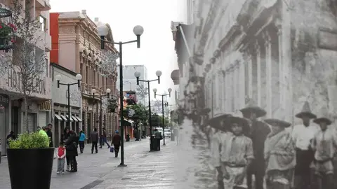 La actual calle Madero de Le&oacute;n. Foto y edici&oacute;n, Cinthia D&iacute;az
