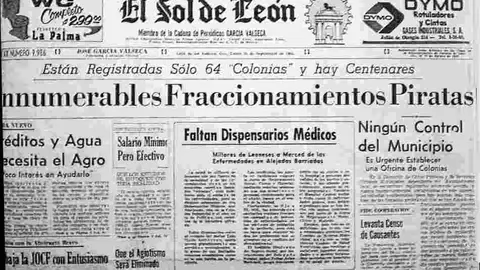 Peri&oacute;dico El Sol de Le&oacute;n, portada, 10 de septiembre de 1965