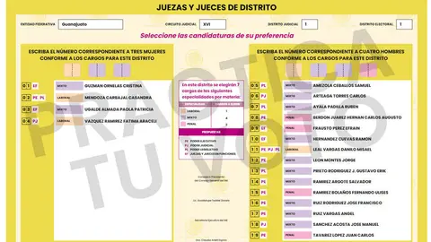 Boleta Distrito 1, Jueces de distrito