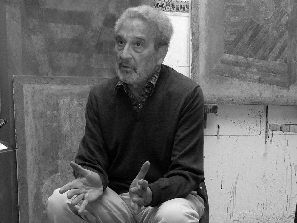 Vicente Rojo en su estudio - Foto, Pascual Borzelli Iglesias, 2014