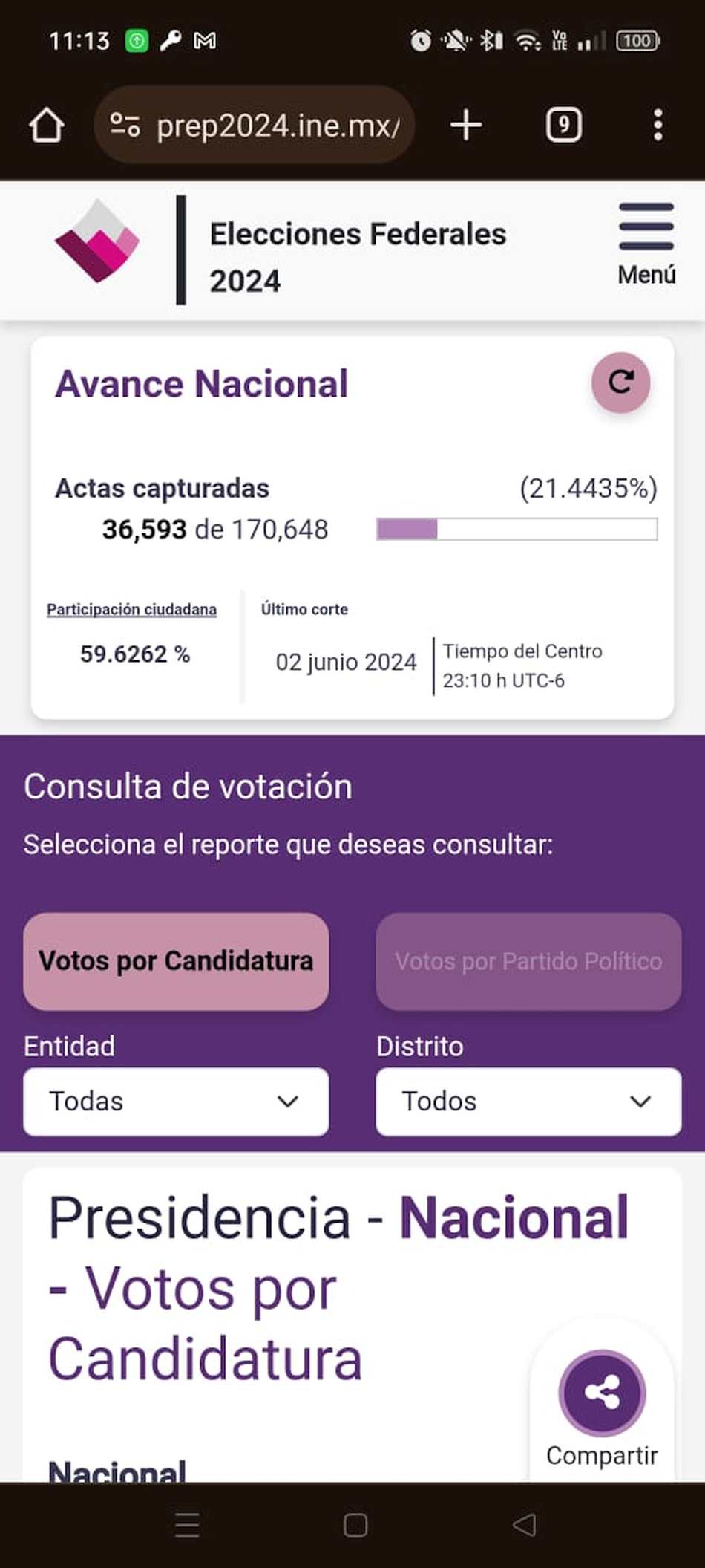 PREP Nacional 11pm 02062024